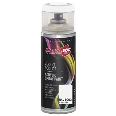 Image of Ambro Sol V4009003 Multipurpose Acrylic Enamel Spray Paint, Signal White, 400 ml