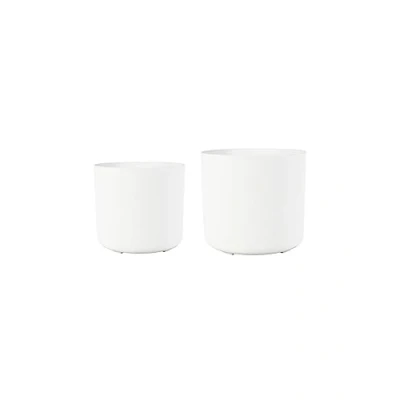 Image of Ivyline Planter Set, Stone, White, Medium D16cmLarge D19cm
