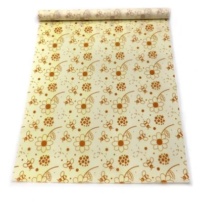 Image of Reusable Beeswax Wrap Roll 33x100cm Cuttable Organic Food Wrap, Plastic Free, Eco Friendly Sustainable Storage for Bread, Sandwich, Fruits and Snacks (B)