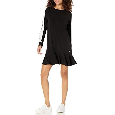 Image of DKNY Women&#039;s Flounce Above The Knee Sneaker Dress Casual, Black, M