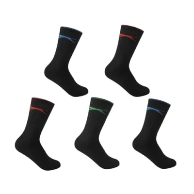 Image of Slazenger Mens 5 Pack Crew Socks Bright Asst 7 11