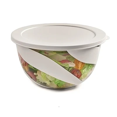 Image of Snips, Salad Bowl, White Bowl with Lid, 5 Litres, Made in Italy, Bpa Free