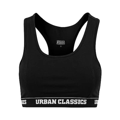 Image of Urban Classics Women&#039;s Ladies Logo Bra Underwear, Black (Black 7), Xx Large