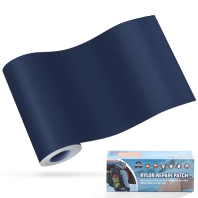 Image of OAZ 10x160 cm Nylon Repair Patches Fabric Patch Self Adhesive Tent Kit Waterproof Lightweight Tape for Clothing Down Jacket Sleeping Bag Navy Blue