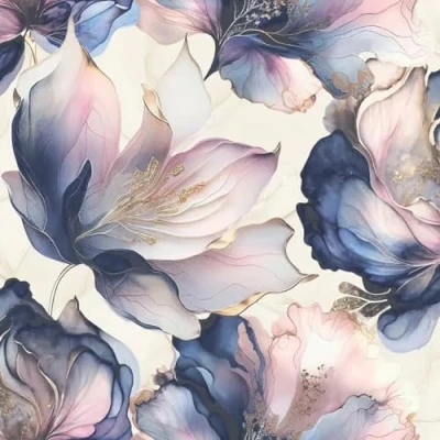 Image of Elysian Floral Multicoloured Wallpaper Metallic Effect Flowers Modern Contemporary Glamorous Feature Wall