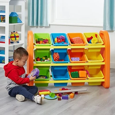 Image of Liberty House Toys 512F 12 Boxes Storage Organiser Unit, Multicoloured