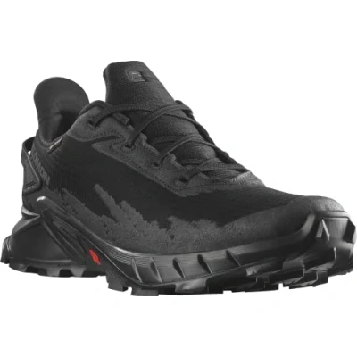 Image of Salomon Alphacross 4 Gore Tex Women&#039;s Trail Running Shoes, Powerful Grip, Water and weatherproof protection, Long Lasting Comfort, Black, 6.5