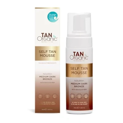 Image of TanOrganic Self Tanning Mousse Fake Tan Certified Organic Natural Vegan 120ml