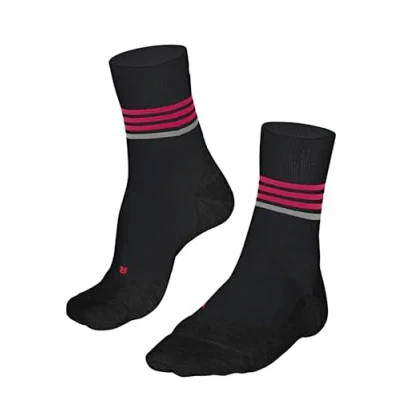 Image of FALKE Women&#039;s RU4 Endurance Reflect W SO Cotton Anti Blister 1 Pair Running Socks, Black (Black 3001), 2.5 3.5