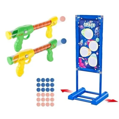 Image of Marco Paul Shooting Game Toys For Kids Moving Target Games Indoor Outdoor Garden Games, Nerf Targets Shooting, Toy Guns Boys Girls Gifts (Moving &amp; 2 Guns)