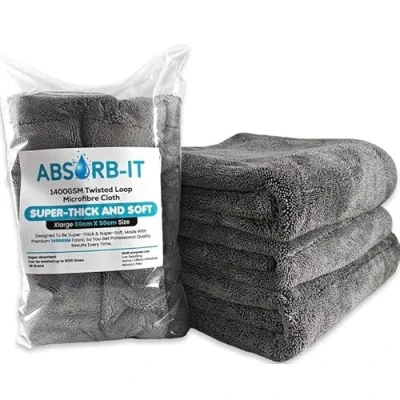 Image of Hercules Gazebo 1400gsm Dual Loop Micro fibre Koren Design Car Valeting Drying Towel Cloth XL 80cm x 50cm