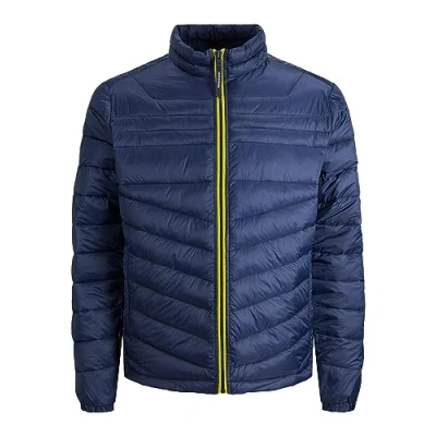 Image of JACK &amp; JONES Men&#039;s Lightweight Long Sleeve Padded Puffer Jacket for Men, Navy Blazer Safety, Size 2XL