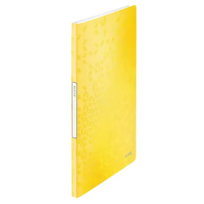 Image of Leitz A4 Display Book, 20 Pockets, 40 Sheet Capacity, Transparent Yellow, WOW Range, 46310016