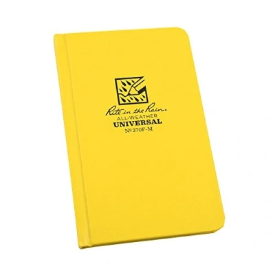 Image of Rite In The Rain Universal Fabrikoid, Side Bound Book, 4¼ x 6¾&quot; (80 Sheets) Yellow