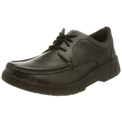 Image of Clarks Boy&#039;s Branch Lace Y Oxford, Black Leather, 3.5 UK