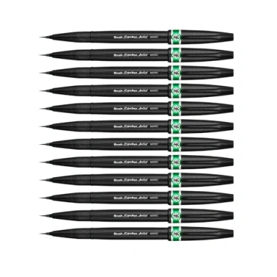 Image of Pentel SESF30C DX Extra Fine Brush Tip 12 Pieces Green