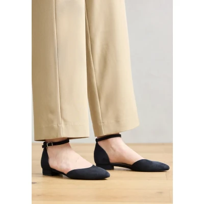 Image of Tamaris Ankle strap ballet pumps, Women&#039;s, Size: 5.5, Navy Textile