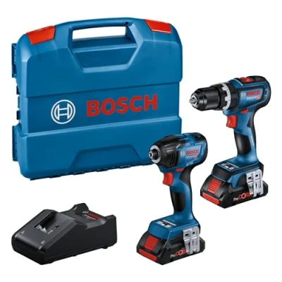 Image of Bosch Professional Combo Kit GSB 18V 90 C + GDR 210 (incl. 2X 4.0 Ah ProCORE Batteries, Charger GAL 40, in L Case)