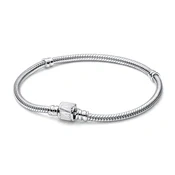Image of Marvel snake chain sterling silver bracelet with clasp and white enamel, 17