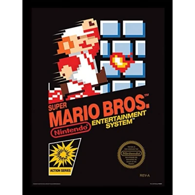Image of Super Mario Bros. (NES Cover) 30 x 40cm Memorabilia, Multi Coloured