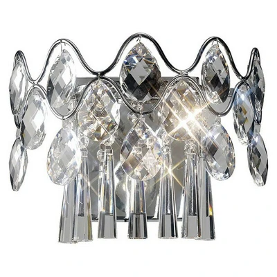 Image of Kenzie Wall Lamp Switched 3 Light G4 Polished Chrome/Crystal, NOT LED/CFL Compatible