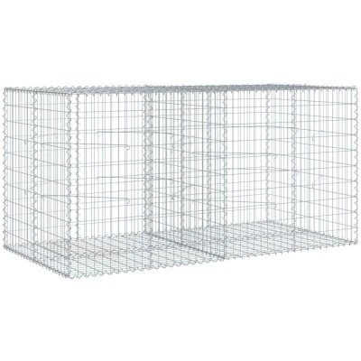 Image of vidaXL Gabion Basket with Cover 200x100x100 cm Galvanised Iron