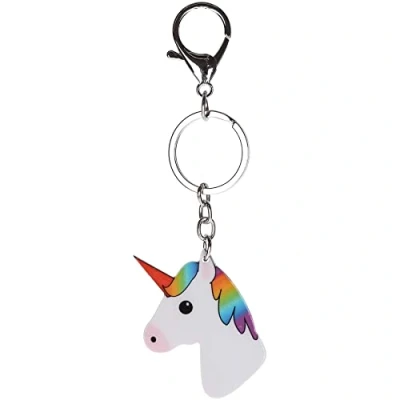 Image of Stands Out, Supplying Outstanding Gifts Rainbow Unicorn Cute Novelty Keyring Bag Tag Charm