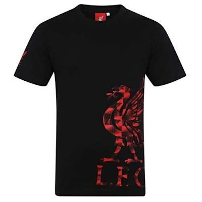 Image of Liverpool FC Official Football Gift Mens Graphic T Shirt Black XL