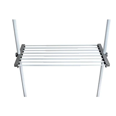 Image of WENKO Joma Herkules Shoes Telescopic System Adjustable Organiser Shoe Rack Steel, white/grey, 73 120 x 4 42, 5 cm