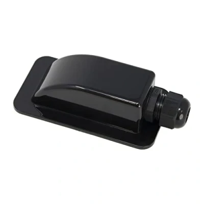 Image of Waterproof black single cable entry gland for diameter 3 7mm, motorhomes, campervans, caravans, boats, solar panels, CCTV