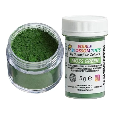 Image of Sugarflair Moss Green Food Colouring Powder Dust, Use on Cake Surfaces, Decorations or Colour Sugarpaste, Fondant, Icing, Chocolate, Buttercream, Royal Macarons and More! 5g