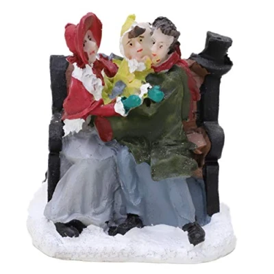 Image of Toyland® Mini Resin Christmas Collectible Ornament Village Scene Accessories Xmas Figures (Couple &amp; Baby 2 Inch)..