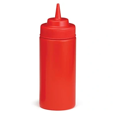 Image of Tablecraft Red Squeeze Sauce Bottle 8oz / 235ml Squeezy Ketchup Dispenser for Fast Food