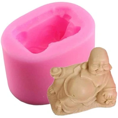 Image of ausuky 3D Maitreya Buddha Silicone Mold Cake Fondant Soap Candle Baking Moulds Sugar Making Tool