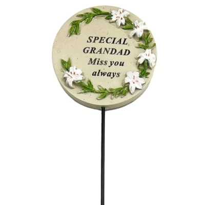 Image of Angraves Special Grandad Lily Flower Memorial Tribute Stick Graveside Grave Plaque Stake