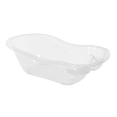 Image of simpa 50L 50 Litre Large Clear Transparent Plastic Baby Bath Tub with Integrated Plug Hole