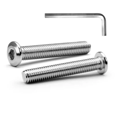 Image of MINHER M6 x 50mm 10Pcs Flat Head Hex Socket Cap Screws Bolts, Furniture 304 Stainless Steel 18 8, Full Thread (with Spanner)