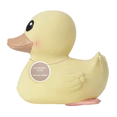 Image of HEVEA Kawan Mini Rubber Duck 100% Natural Baby Bath Toy Planet Friendly, Perfect for Playing, Teething, and Bathing Nastie Free Toys Eggnog Yellow