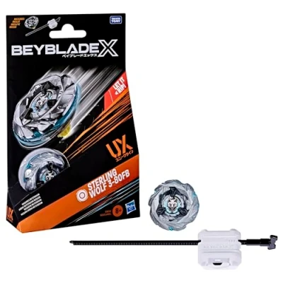 Image of Beyblade X Sterling Wolf 3 80FB UX Starter Pack Top and Launcher