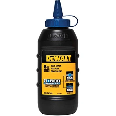 Image of DEWALT DWHT47049L 8 oz High Grade Blue Marking Chalk with Oval Shaped Bottle