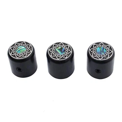 Image of Guyker 3Pcs Ebony Potentiometer Control Knobs Dia. 6mm (0.24&quot;) Shaft Pots Rotary Volume Tone Knob Replacement Part for Electric Guitar or Precision Bass CNC Machined, WK003