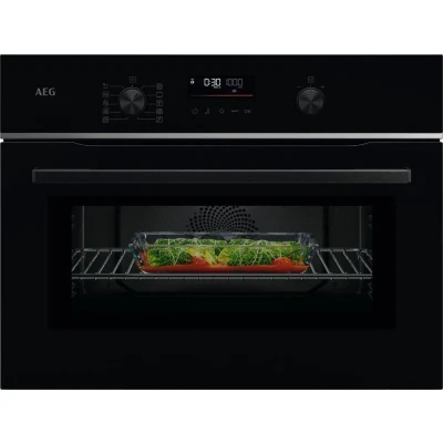 Image of AEG 6000 Series CombiQuick TK6NK501B Compact Built in Microwave Combination Oven Black