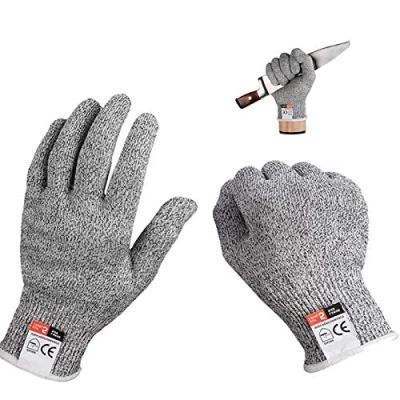 Image of Cut Resistant Gloves High Performance Level 5 Protection Safety Work Food Grade Kitchen Glove (1Pair, M, Grey)