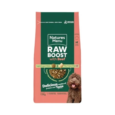 Image of Natures Menu Raw boost Dry Food for Dogs with Beef 1,5kg