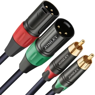 Image of JOMLEY RCA to XLR Cable, Dual Male HiFi Stereo Audio Connection Interconnect Cord Wire Path Lead 3 m