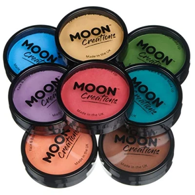 Image of Moon Creations Pro Face &amp; Body Makeup Adventure Set 36g Professional Colour Paint Cake Pots For Painting Kids, Adults, Fancy Dress, Festivals, Halloween