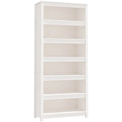 Image of vidaXL Book Cabinet White 80x35x183 cm Solid Wood Pine