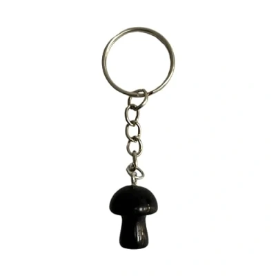 Image of VIE Crystal Mushroom Keychain, Black Obsidian