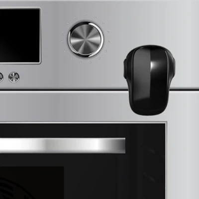 Image of Heart of Tafiti Child Safety Heat Resistant Oven Door Lock, Front Lock for Kids Easy to Install, Use 3M Adhesive,No Screws or Drill (Black)