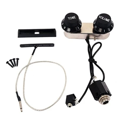 Image of Alnicov Violin Pickup Piezo Transducer Bridge Set with Tone Volume Knobs for Guitar Accessories